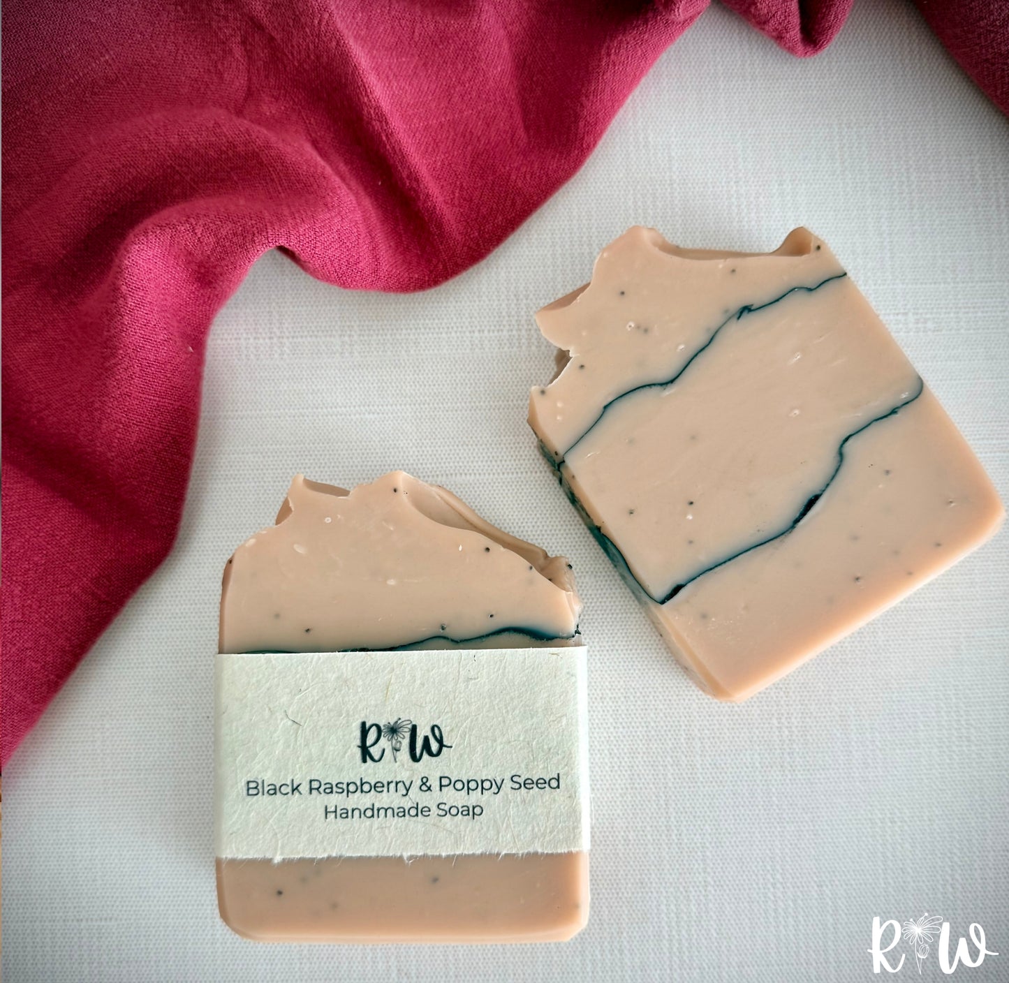 Black Raspberry and Poppy Seed Handmade Soap