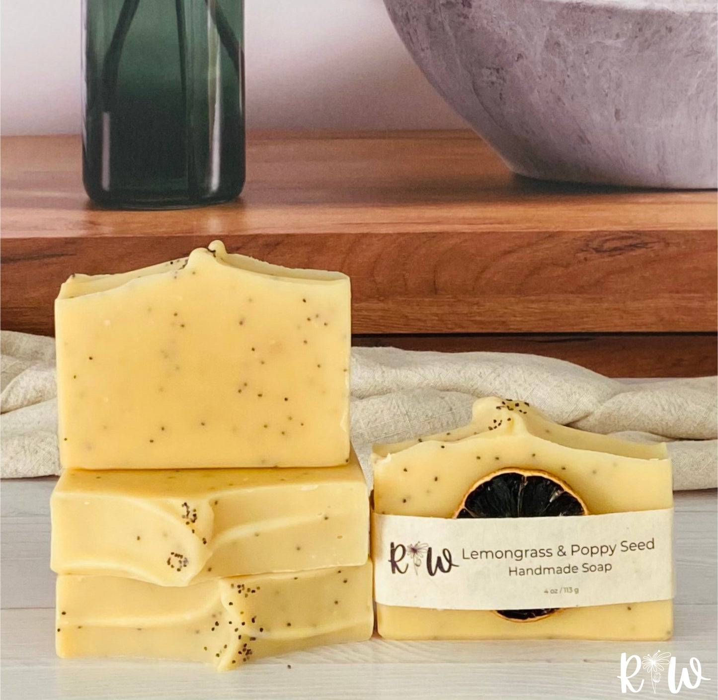 Lemongrass & Poppy Seed Handmade Soap
