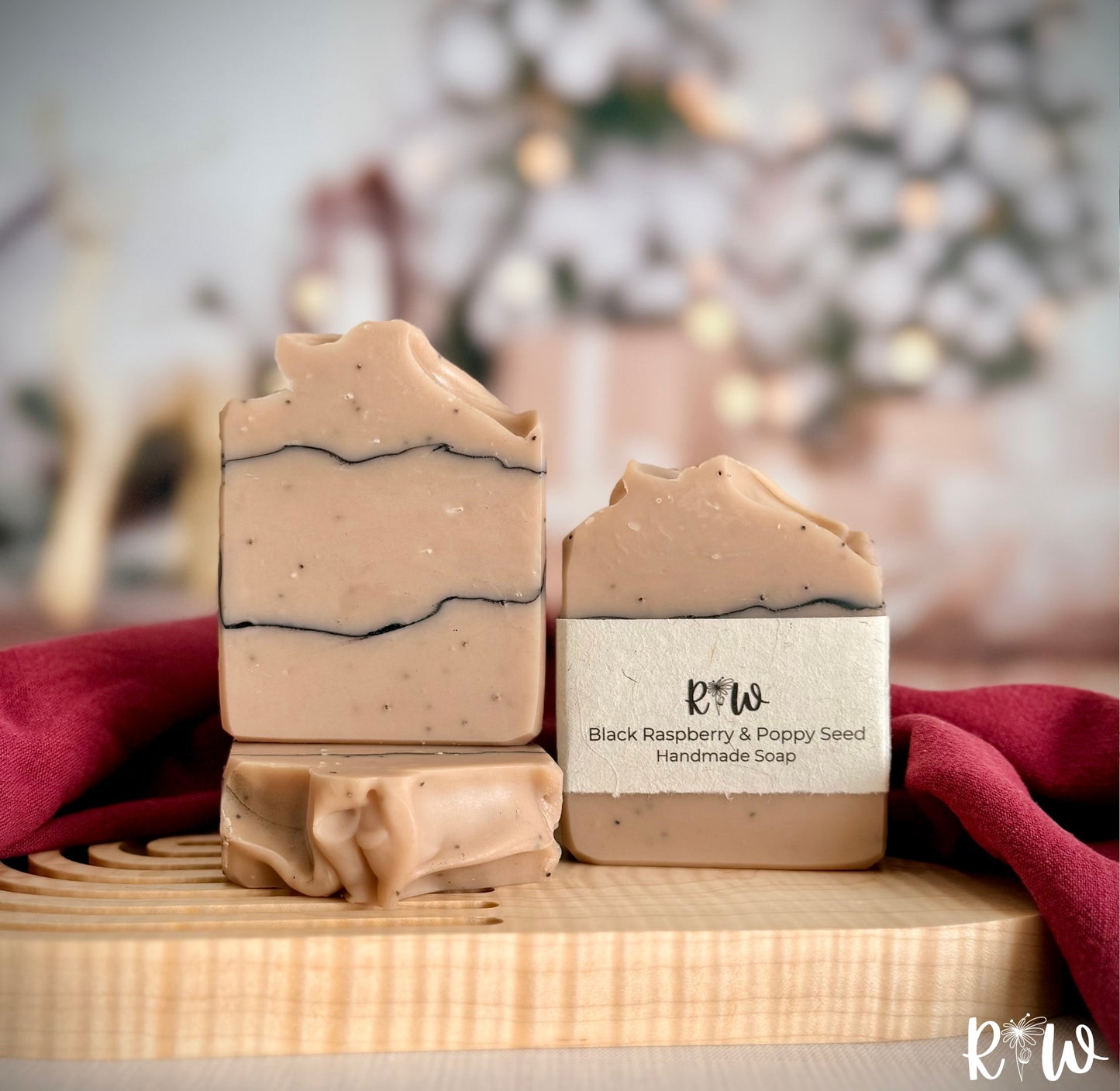 Black Raspberry and Poppy Seed Handmade Soap