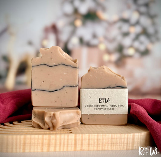 Black Raspberry and Poppy Seed Handmade Soap