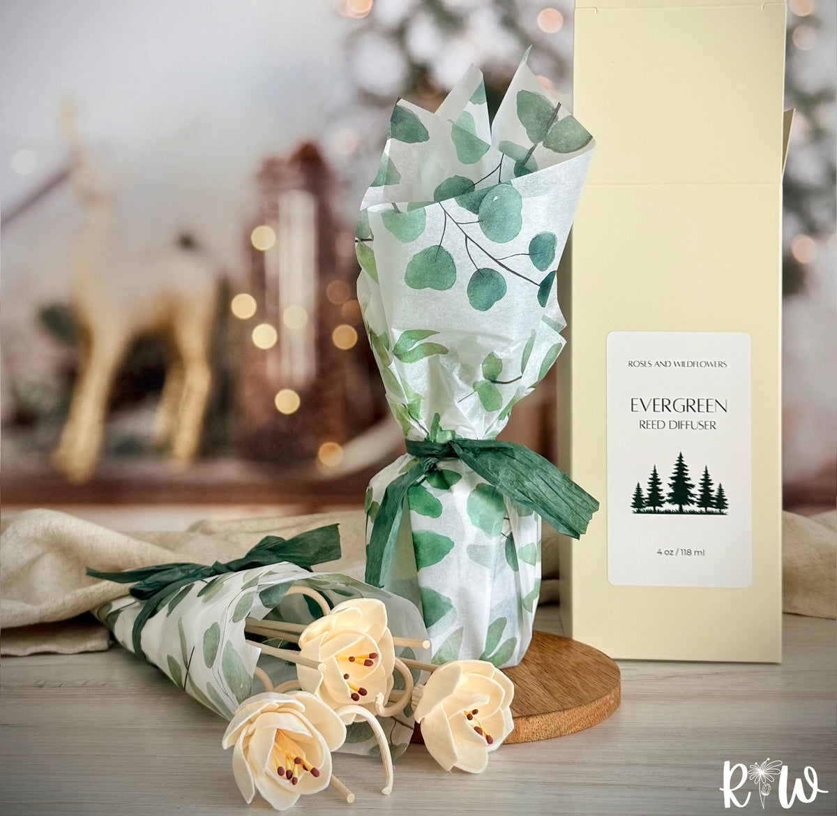 Evergreen Reed Diffuser – Roses and Wildflowers