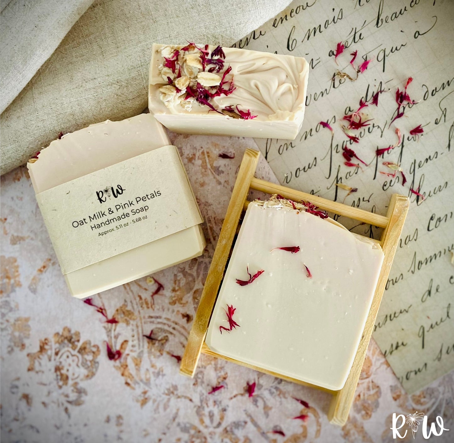 Oat Milk & Pink Petals Handmade Soap