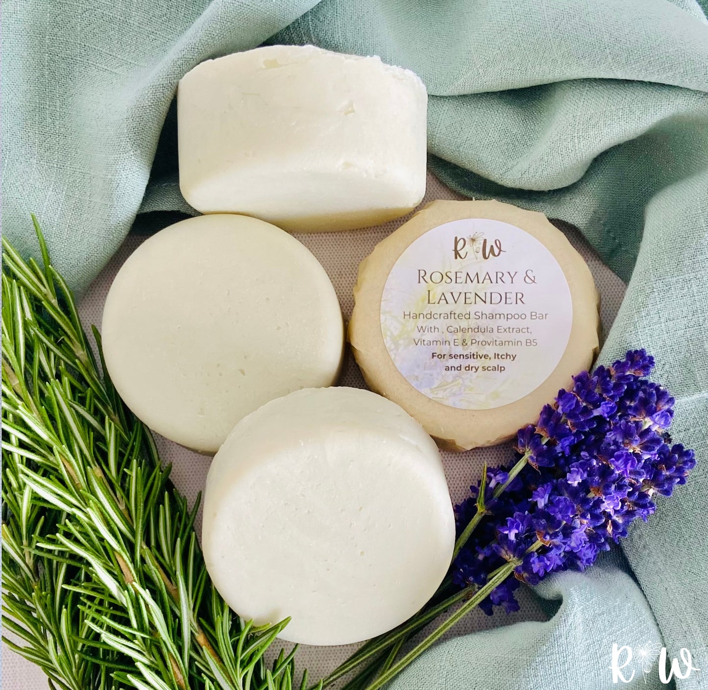 Rosemary & Lavender Solid Shampoo Bar - For Itchy and Dry Scalp