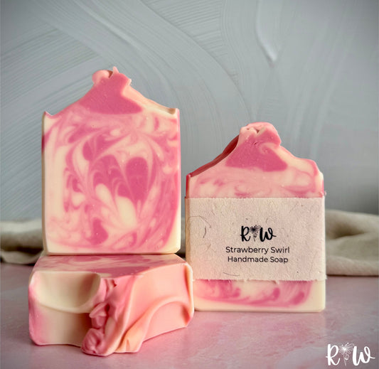 Strawberry Swirl Handmade Soap